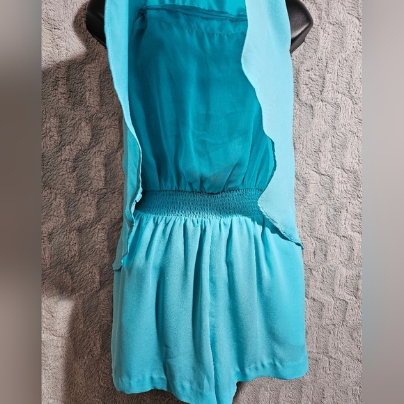 Bebe Turquoise Blue Cami Romper Small - Picture 5 of 10